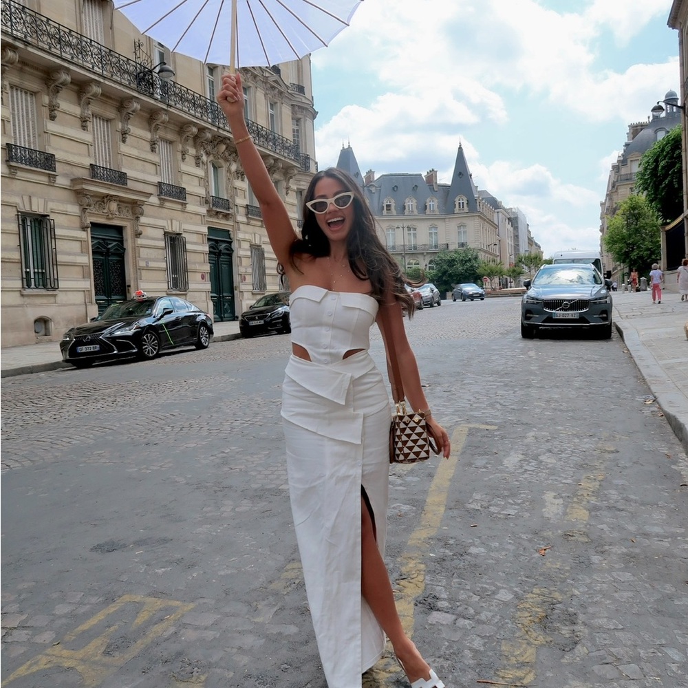Izara White Strapless Dress